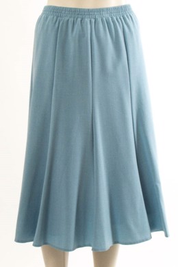 Lys blå Brandtex nederdel med vidde og elastik i taljen
